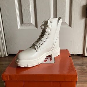 White combat boots